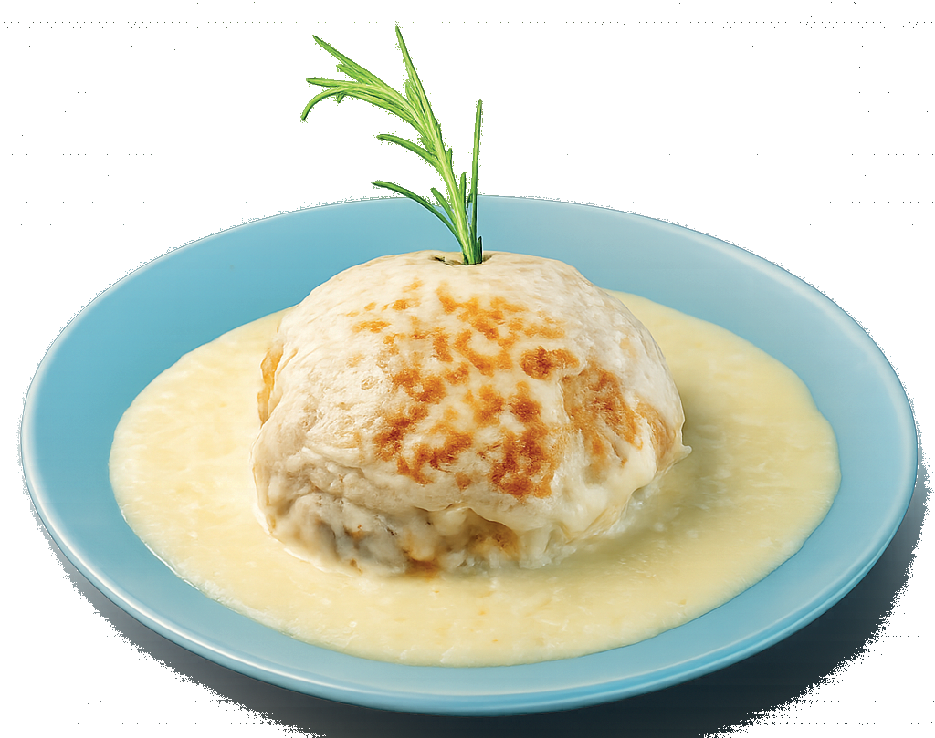 Volcán de pollo de Ocio Gastropub con queso mozzarella gratinado